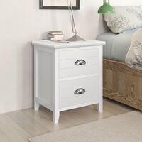 Nightstand 2 pcs with 2 Drawers White