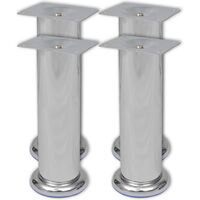 Round Sofa Legs 4 pcs Chrome 180 mm