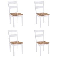 Dining Chairs 4 pcs White Solid Rubber Wood