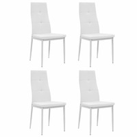 Dining Chairs 4 pcs White Faux Leather