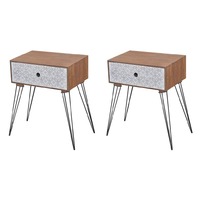 Nightstands with Drawer 2 pcs Brown