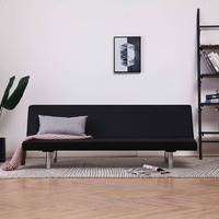 Sofa Bed Black Polyester