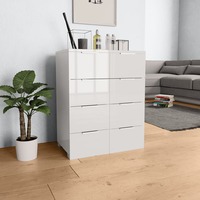 Sideboard High Gloss White 60x35x76 cm Chipboard