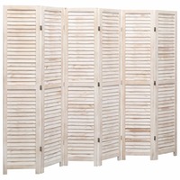 6-Panel Room Divider White 210x165 cm Wood