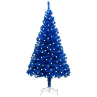 Artificial Christmas Tree with LEDs&Stand Blue 240 cm PVC