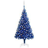 Artificial Christmas Tree with LEDs&Ball Set Blue 240 cm PVC