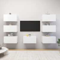 TV Cabinets 7 pcs White 30.5x30x60 cm Chipboard