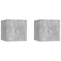 Bedside Cabinets 2 pcs Concrete Grey 30.5x30x30 cm Chipboard