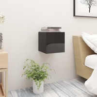Bedside Cabinet High Gloss Black 30.5x30x30 cm Chipboard