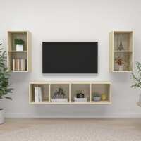 Wall-mounted TV Cabinets 4 pcs Sonoma Oak Chipboard