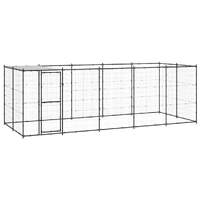 Outdoor Dog Kennel Steel with Roof 12.1 m²