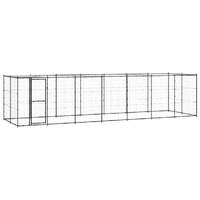 Outdoor Dog Kennel Steel with Roof 16.94 m²