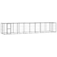 Outdoor Dog Kennel Steel with Roof 21.78 m²