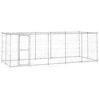 Outdoor Dog Kennel Galvanised Steel with Roof 12.1 m²