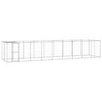 Outdoor Dog Kennel Galvanised Steel with Roof 21.78 m²