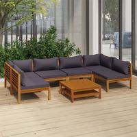 7 Piece Garden Lounge Set with Cushion Solid Acacia Wood