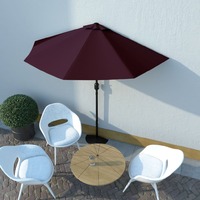 Balcony Parasol with Aluminium Pole Bordeaux Red 270x135x245 cm Half