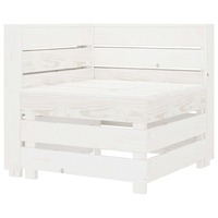 Garden Pallet Corner Sofa White Wood