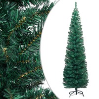 Slim Artificial Christmas Tree with Stand Green 240 cm PVC