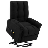 Stand-up Massage Recliner Black Fabric