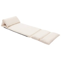 Folding Floor Chair Cream Microfibre