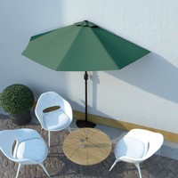 Balcony Parasol with Aluminium Pole Green 270x135 cm Half