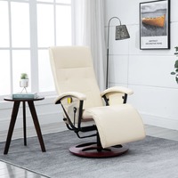 Massage Chair Cream White Faux Leather