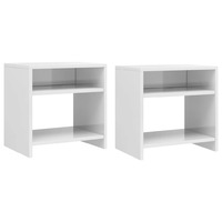 Bedside Cabinets 2 pcs High Gloss White 40x30x40 cm Chipboard