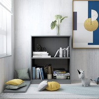 Bookshelf High Gloss Grey 60x24x74.5 cm Chipboard