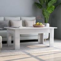 Coffee Table High Gloss White 100x60x42 cm Chipboard