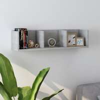 CD Wall Shelf Concrete Grey 75x18x18 cm Chipboard