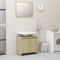 Bathroom Furniture Set Sonoma Oak Chipboard