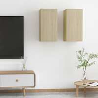 TV Cabinets 2 pcs Sonoma Oak 30.5x30x60 cm Chipboard