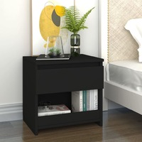 Bedside Cabinet Black 40x30x39 cm Chipboard