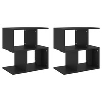 Bedside Cabinets 2 pcs Black 50x30x51.5 cm Chipboard