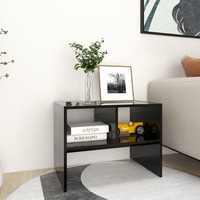 Side Table Black 60x40x45 cm Chipboard