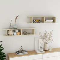 Wall Shelves 2 pcs Sonoma Oak 105x18x20 cm Chipboard