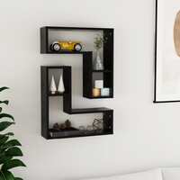 Wall Shelves 2 pcs Black 50x15x50 cm Chipboard