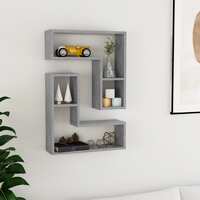 Wall Shelves 2 pcs Concrete Grey 50x15x50 cm Chipboard