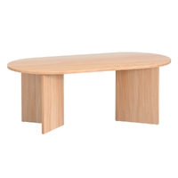 Artiss Coffee Table Oval 110CM Pine Alva