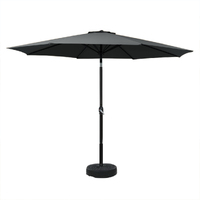 Instahut Outdoor Umbrella 3m Base Beach Pole Garden Tilt Sun Patio UV Black