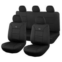 Seat Covers for TOYOTA HIACE CREW VAN LWB 02/2019 -ON 2 ROWS SHARKSKIN BLACK