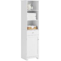 Tall Bathroom Storage Cabinet 3 Shelves, White