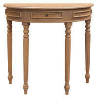 Huntley Turn Leg Half Round Sofa Table (Natural)