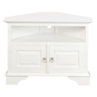 Tasmania 2 Door Corner TV Stand (White)