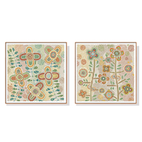 Wall Art 70cmx70cm Lovely Pattern II 2 Sets Wood Frame Canvas