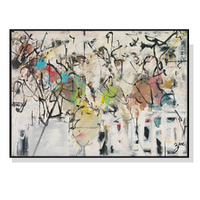 Wall Art 90cmx135cm Abstract White Dream Black Frame Canvas