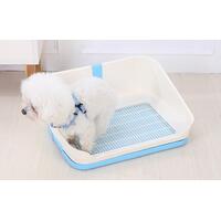 YES4PETS Medium Portable Dog Potty Training Tray Pet Puppy Toilet Trays Loo Pad Mat With Wall Blue