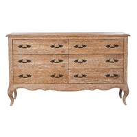 Bali Dresser 6 Chest of Drawers Storage Cabinet Oak