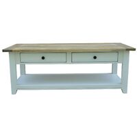 Lavasa Coffee Table 130cm 4 Drawers Solid Mango Wood Modern Farmhouse Furniture